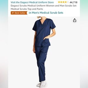 Dagacci navy blue medical scrubs, brand new with tags